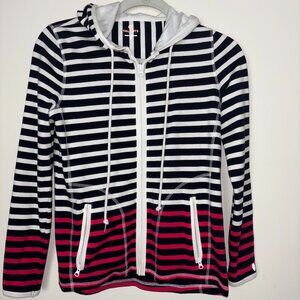 NWOT Talbots Stretchy Hooded Full Zip Cadigan w/Pockets Size P